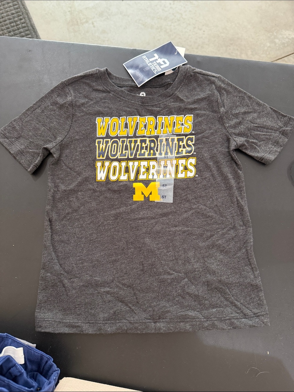 Old Navy Charcoal Gray Kids "Wolverines" Yellow Graphic Tee
